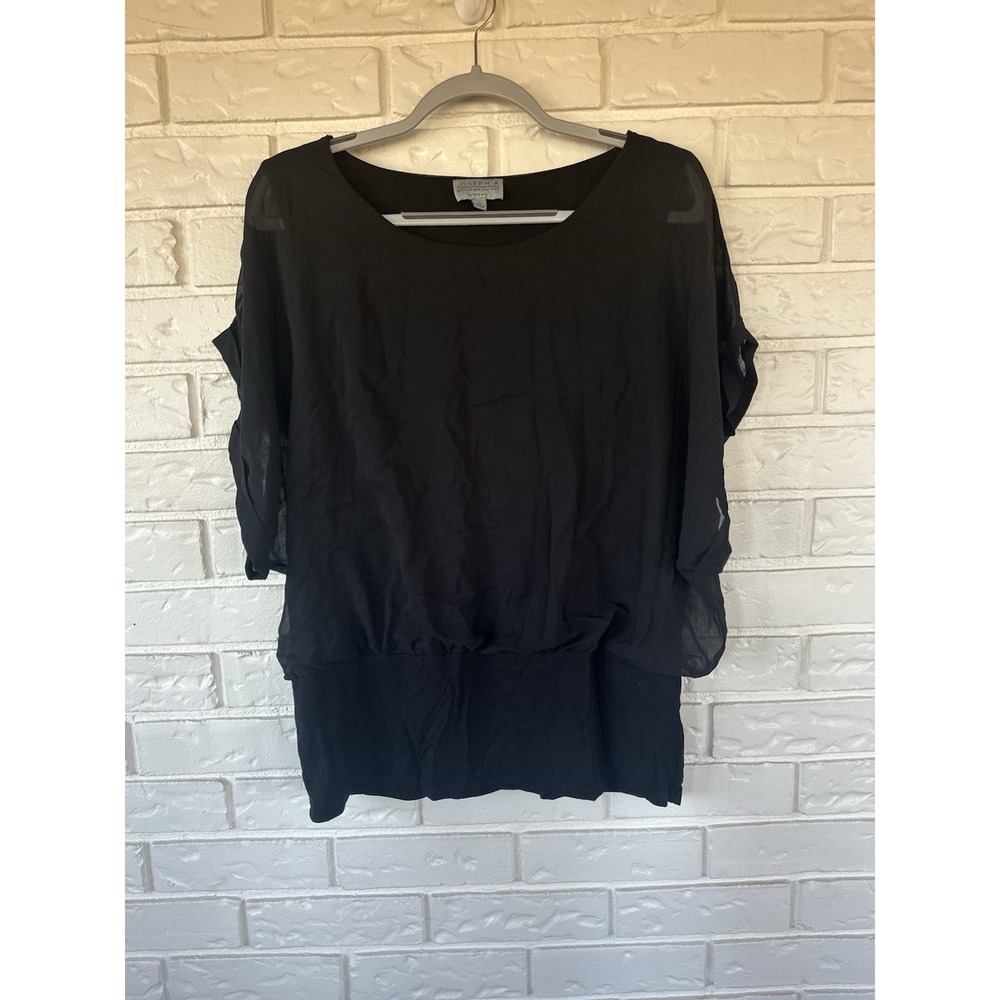 Joseph A Size 1X Black Sheer 90s Minimalist Blouse – Carolyn Bessette Vibe